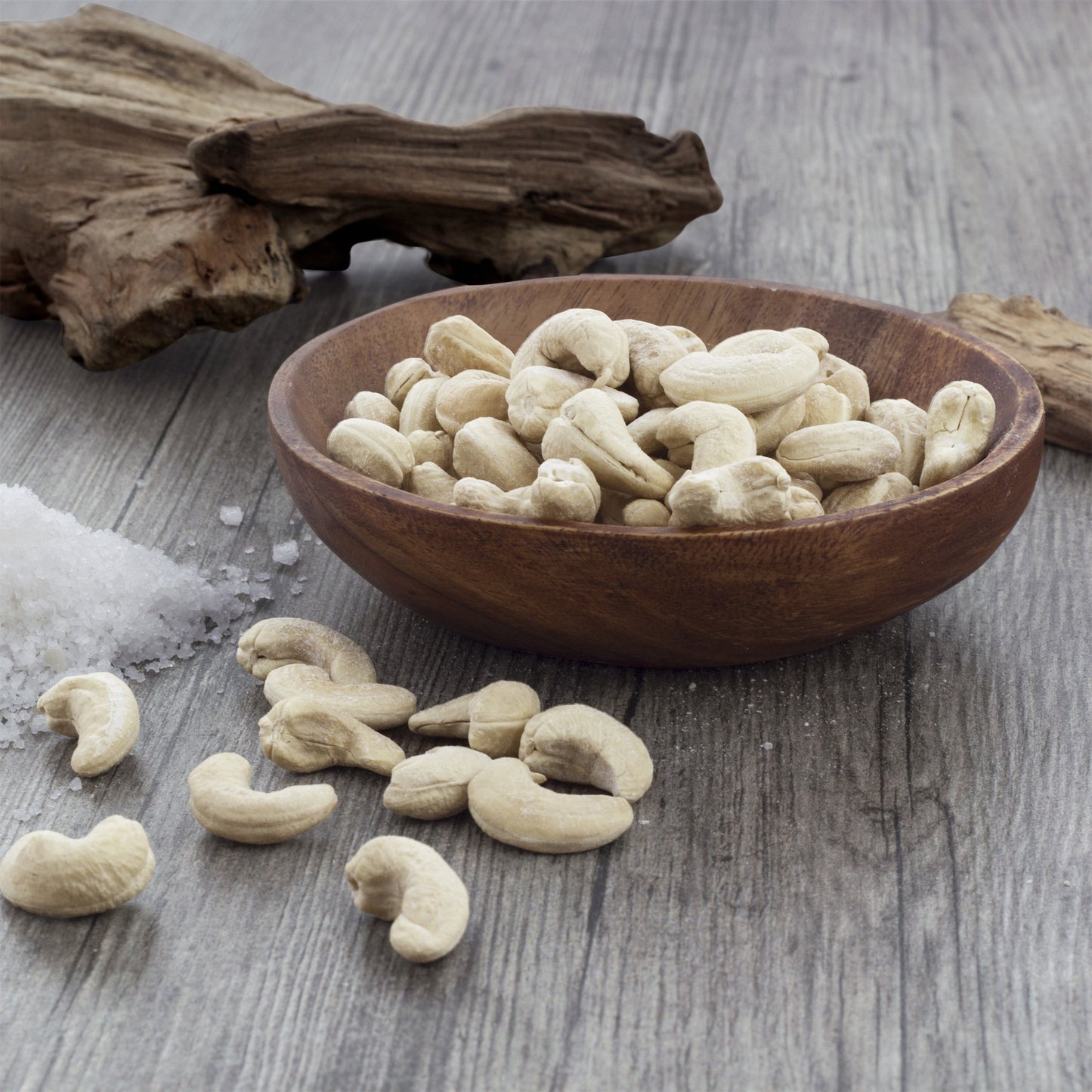 Cashewkerne W320 trocken geröstet und gesalzen Nahaufnahme der Cashews