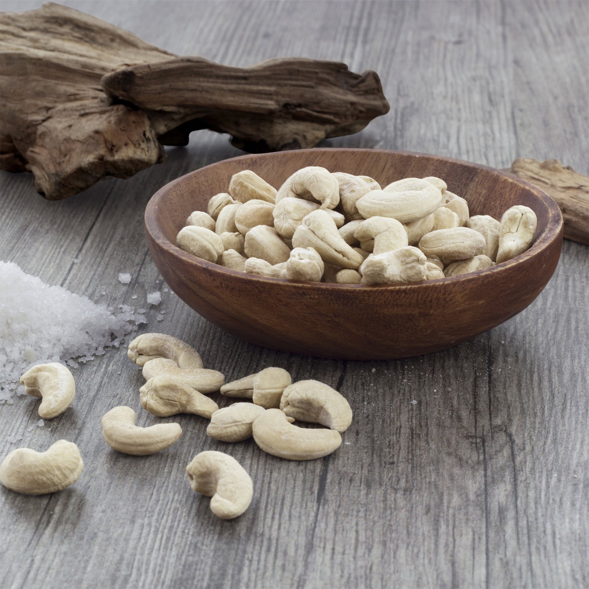 Cashewkerne W320 trocken geröstet und gesalzen Nahaufnahme der Cashews