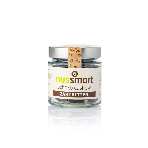Schoko Cashewkerne Zartbitter - Rundglas 90g