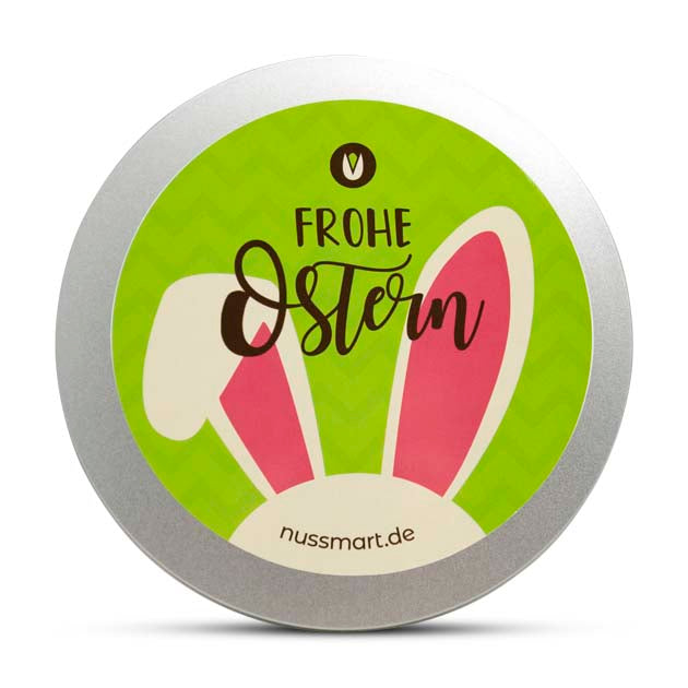 nussmart Premium Geschenkdose mit Aufkleber Frohe Ostern