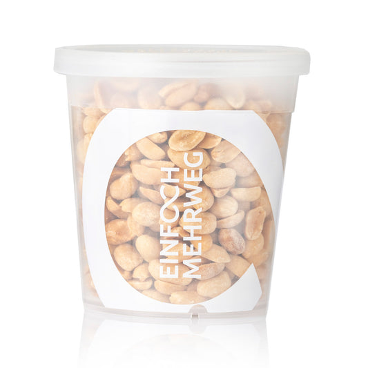 Erdnüsse geröstet im Mehrwegbecher – Frontansicht