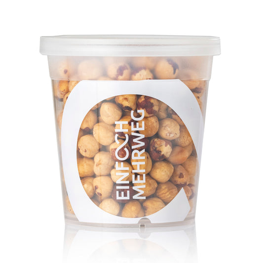 Piemont Haselnüsse geröstet im Mehrwegbecher – Frontansicht
