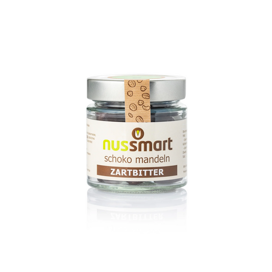 Mandeln in Zartbitterschokolade im Rundglas 90g